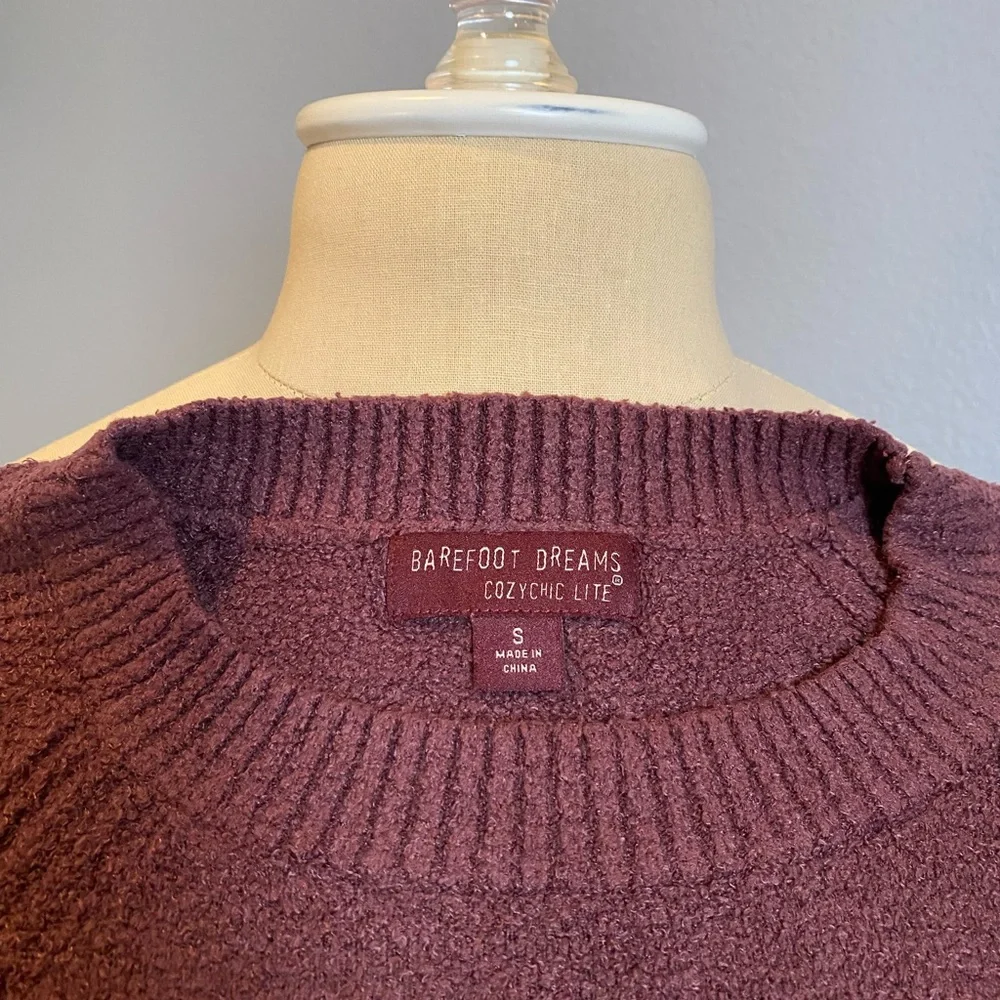 Barefoot Dreams CozyChic Lite Rib Blocked Pullover - Size Small - Picture 6 of 9